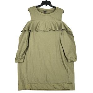 Torrid Cold Shoulder Ruffle Sweatshirt Dress Womens 3X  Grunge Coquet Soft Girl